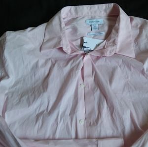 Calvin Klein Men's Stretch Cotton Button Up Shirt Ballerina Size XXL